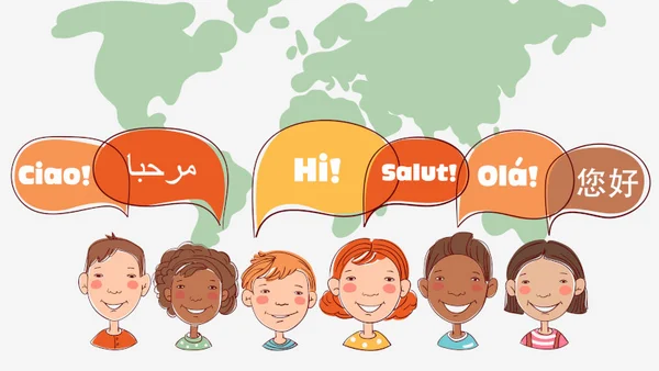 Menschen aus Ländern der Welt sagen Hallo