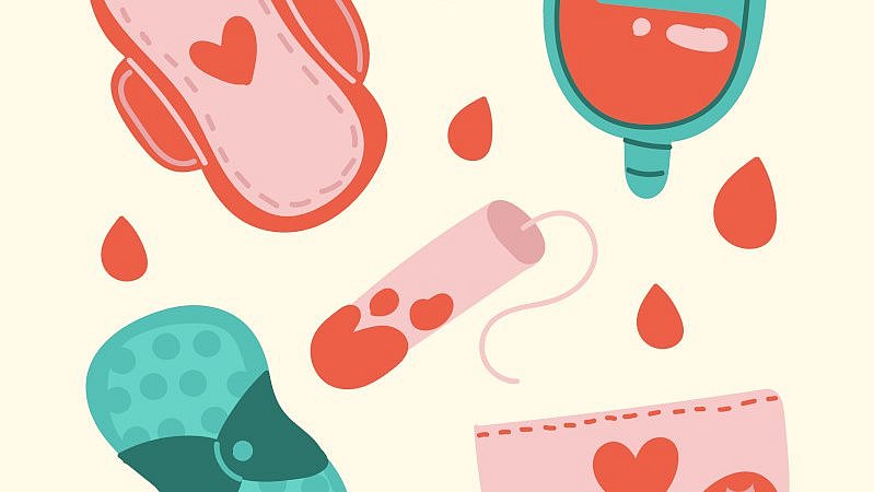 Verschiedene Menstruationsprodukte