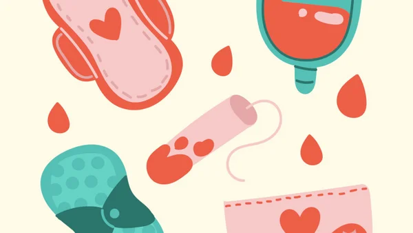 Verschiedene Menstruationsprodukte