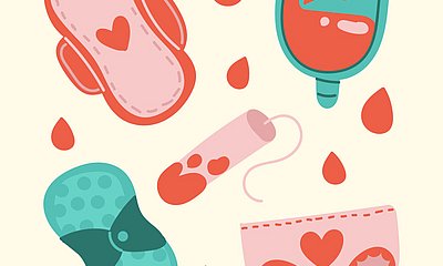 Verschiedene Menstruationsprodukte